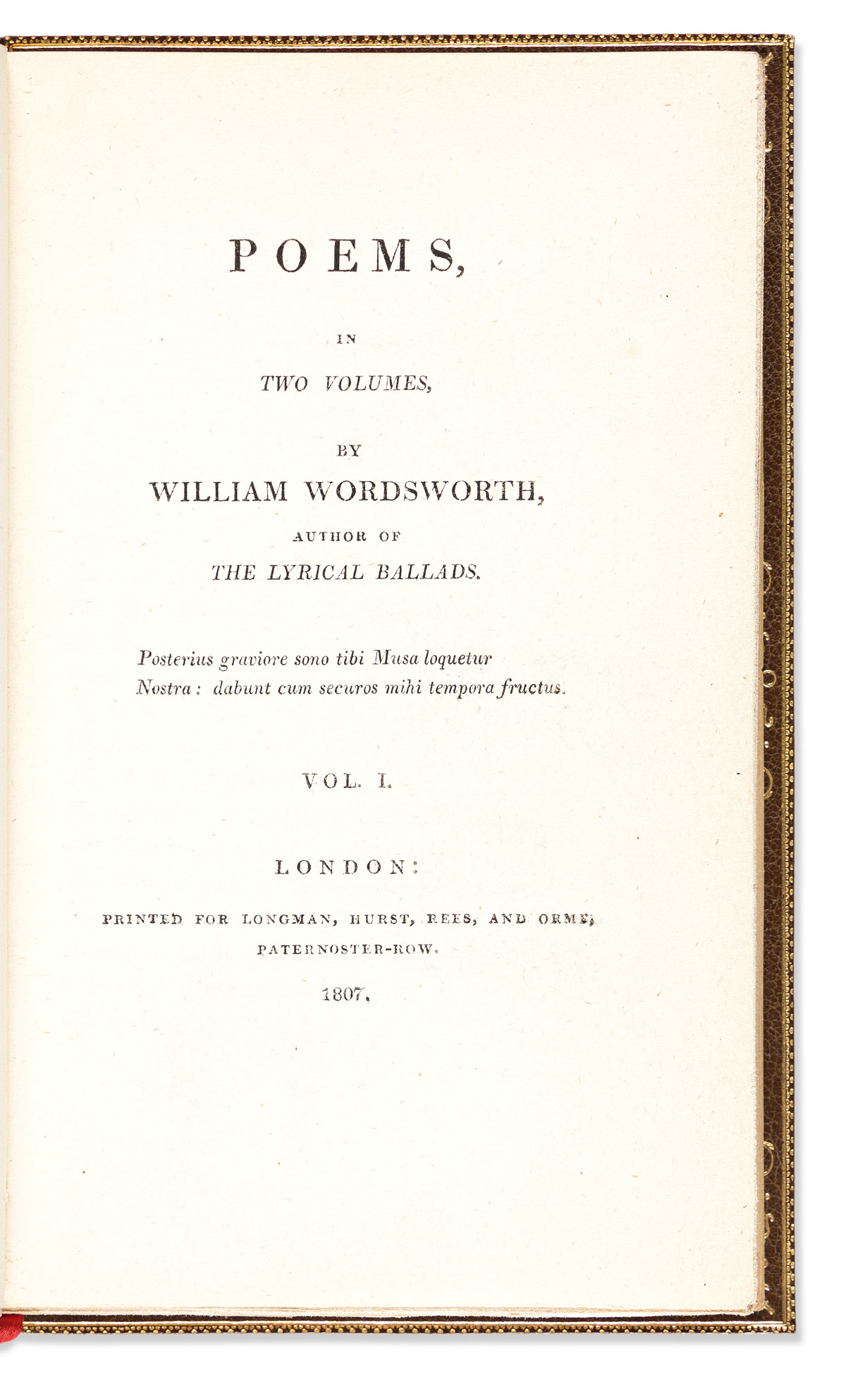 WORDSWORTH, WILLIAM. Poems.